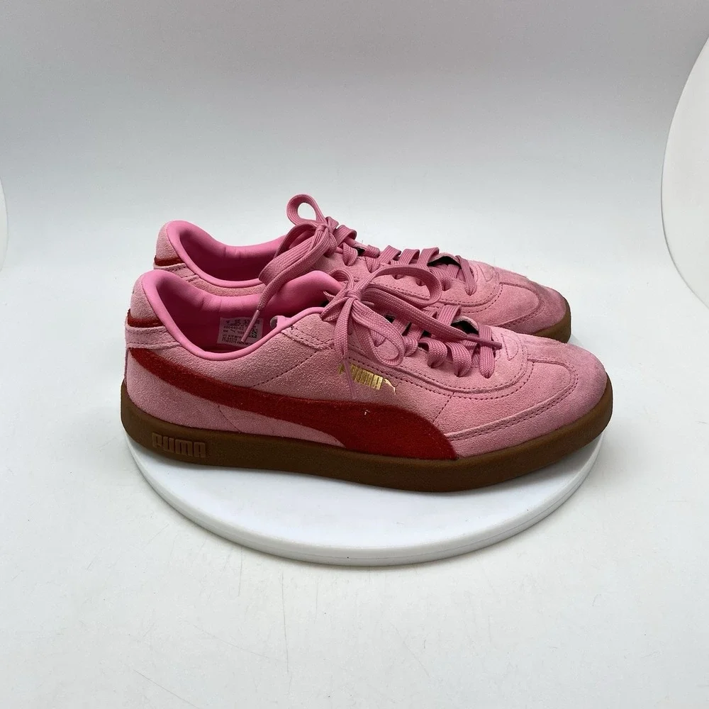 Puma Club II Era Sneakers Womens 8.5 Pink Suede Low Casual Shoes 400440-02